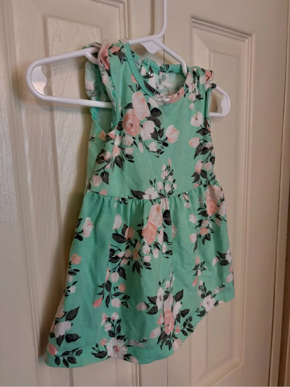 Carters floral Tiffany Blue Green baby doll dress shirt top 6 months girls
